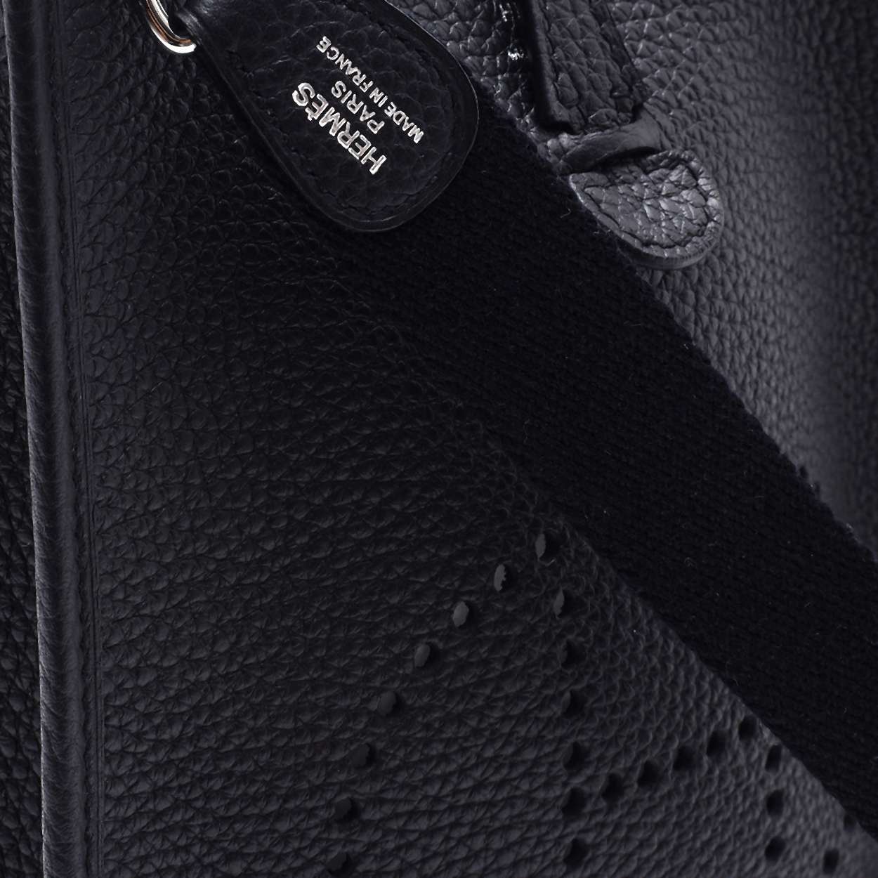 Hermes - Black Clemence Leather Mini Evelyne Bag